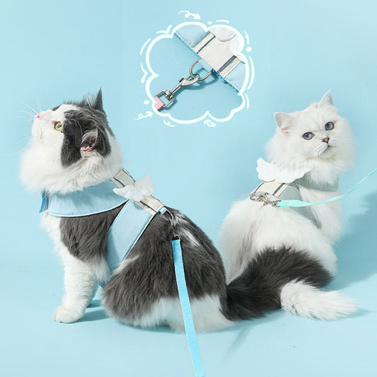 Adjustable Angel-Wing Cat Harness & Leash Set – Soft, Secure & Breathable (Fast Shipping)