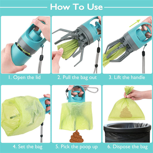 CleanClaw™ Portable Dog Poop Scooper – Built-in Bag Dispenser