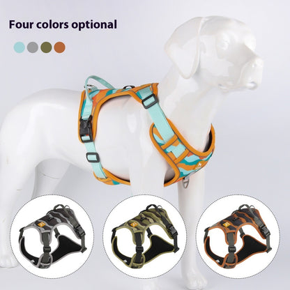 StrideSafe™ Reflective Dog Harness – Secure, Padded & Built-In Handle for Everyday Walks