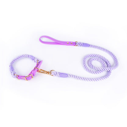 Woven Leather & Cotton Rope Leash Set – Bold Style Meets Everyday Strength