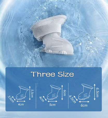 Waterproof Silicone Dog Rain Boots – 4pcs Non-Slip Pet Shoes, Soft & Flexible (Fast Shipping)