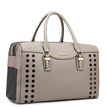 Studded Taupe Luxe Pet Carrier