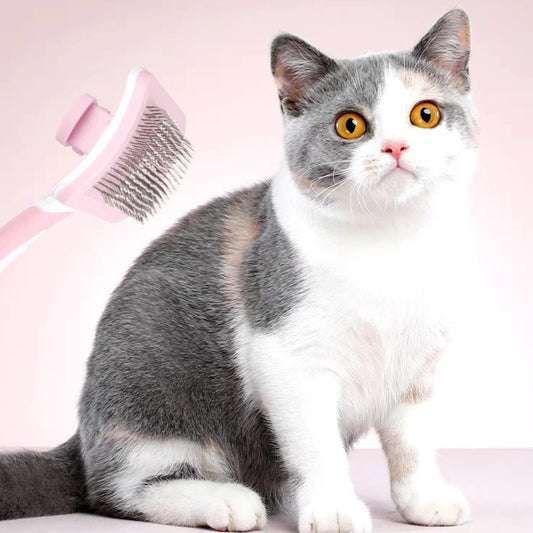 GroomPro: Self-Cleaning Slicker Brush for Dogs & Cats (Fast Shipping)