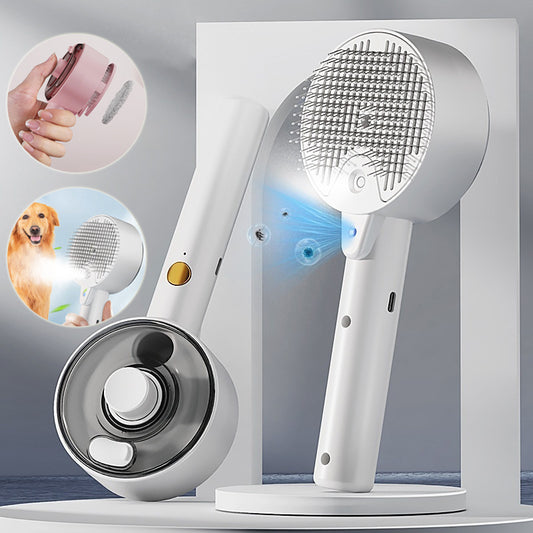 UV Sterilizing Mist Grooming Brush – Steam Spray Comb for Dogs & Cats