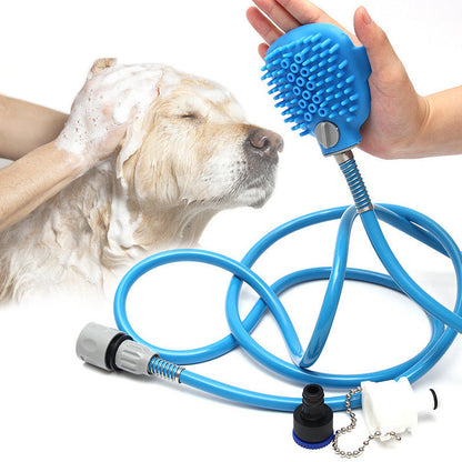 Outdoor Pet Shower Brush – 2.5M Hose with Dual Adapters