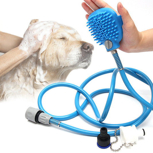 Outdoor Pet Shower Brush – 2.5M Hose with Dual Adapters
