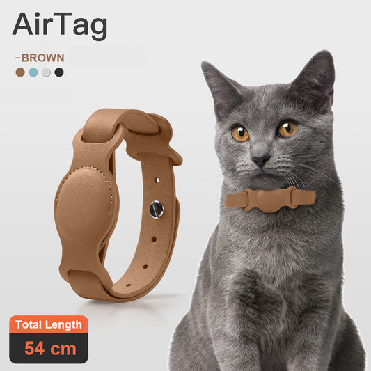 Smart AirTag Leather Collar – Secure, Sleek & Pet-Friendly